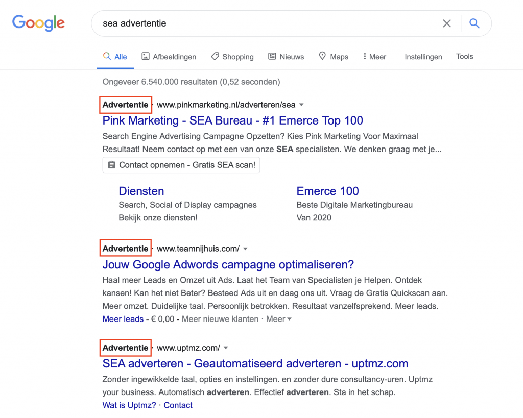 zoekmachine marketing sea