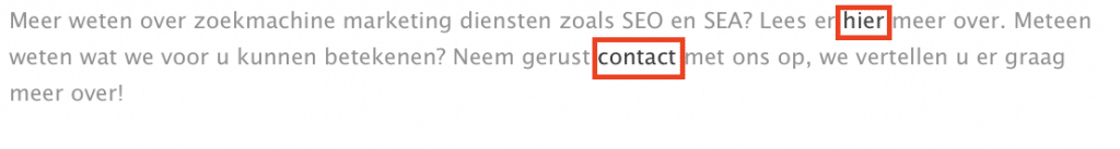 zoekmachine marketing interne links